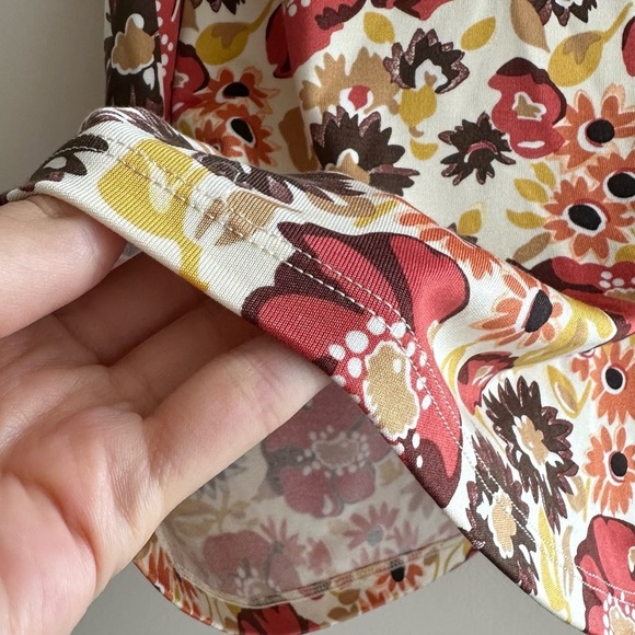 Antonio Melani Floral Print Halter Neck Top, 100% Silk Blouse, Size Large - Picture 4 of 16